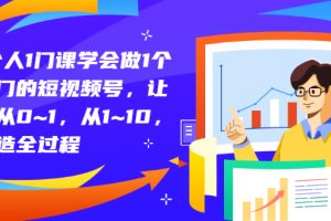 1个人1门课学会做1个热门的短视频号，让你从0~1，从1~10，打造全过程