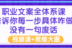 职业文案全体系课：告诉你每一步具体咋做 没有一句废话（视频课+思维大图）