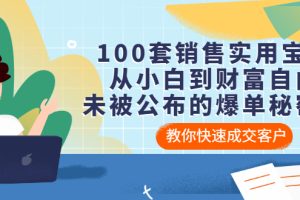 100套销售实用宝典：从小白到财富自由，未被公布的爆单秘密！