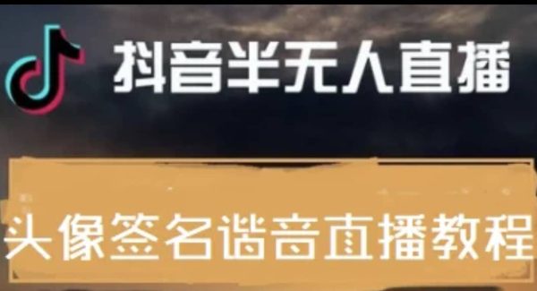 最近火爆的抖音头像签名设计半无人直播直播项目：直播教程 素材 直播话术