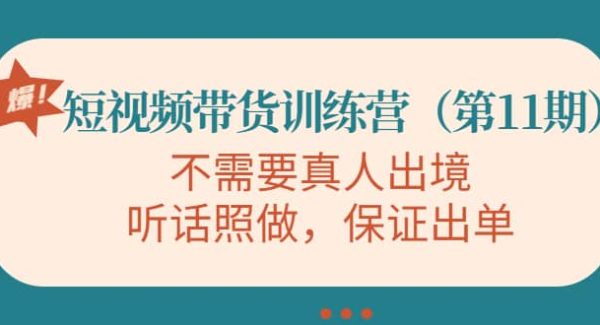 短视频带货训练营（第11期），不需要真人出境，听话照做，保证出单