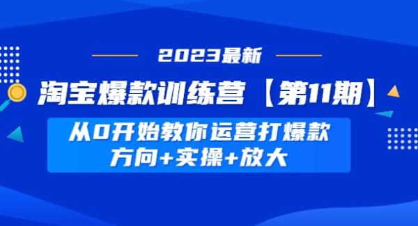 淘宝爆款训练营【第11期】 从0开始教你运营打爆款，方向 实操 放大