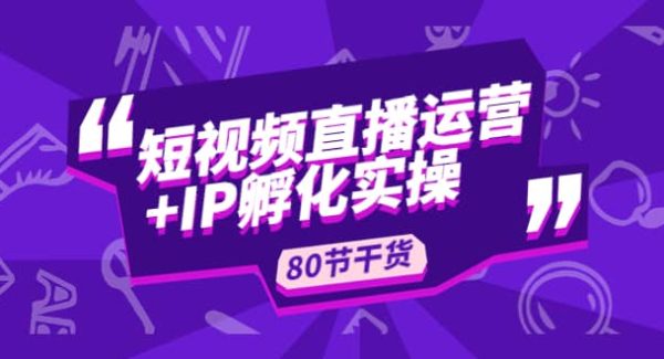 短视频直播运营 IP孵化实战：80节干货实操分享