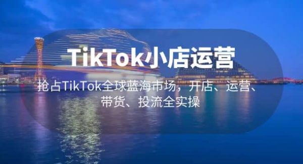 TikTok小店运营 抢占TikTok全球蓝海市场，开店、运营、带货、投流全实操