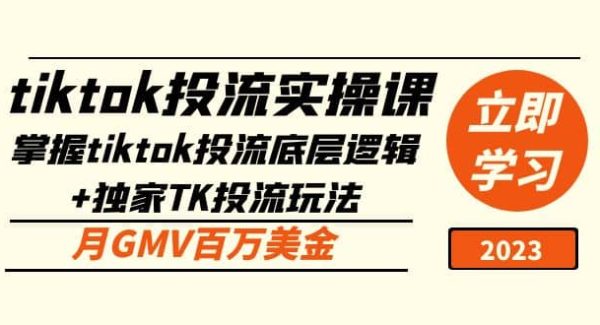 tiktok投流实操课：掌握tiktok投流底层逻辑 独家TK投流玩法