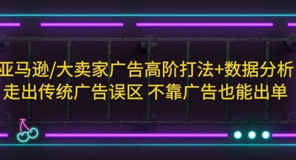 亚马逊/大卖家广告高阶打法 数据分析，走出传统广告误区 不靠广告也能出单