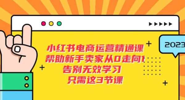 小红书电商·运营精通课，帮助新手卖家从0走向1 告别无效学习（7节视频课）