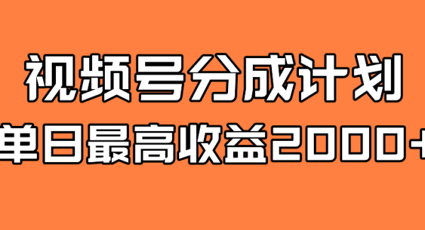 全新蓝海 视频号掘金计划 日入2000