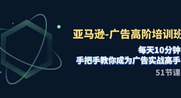 亚马逊-广告高阶培训班，每天10分钟，手把手教你成为广告实战高手（51节）