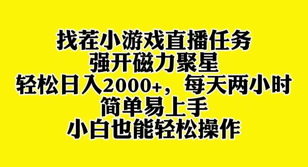 找茬小游戏直播，强开磁力聚星，轻松日入2000 ，小白也能轻松上手