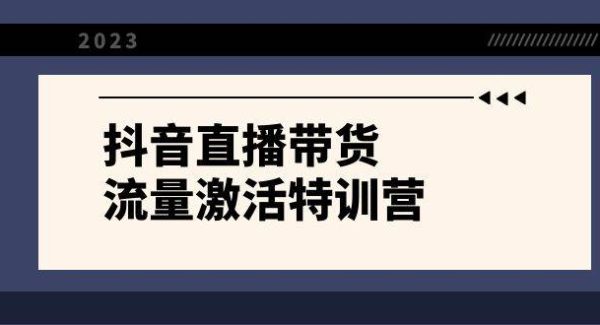 抖音直播带货-流量激活特训营，入行新手小白主播必学（21节课 资料）