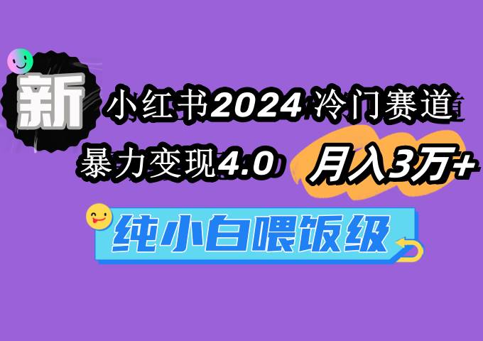 小红书2024冷门赛道 月入3万+ 暴力变现4.0 纯小白喂饭级