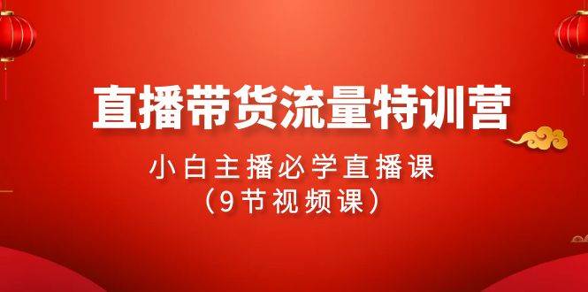 2024直播带货流量特训营，小白主播必学直播课（9节视频课）