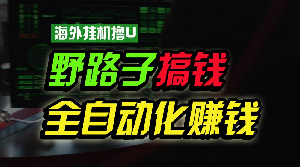 海外挂机撸U新平台，日赚8-15美元，全程无人值守，可批量放大，工作室内…