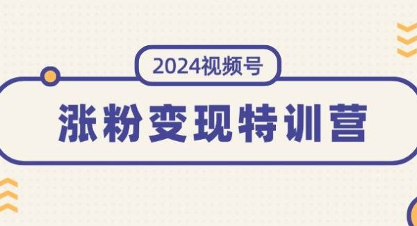 2024视频号-涨粉变现特训营：一站式打造稳定视频号涨粉变现模式（10节）