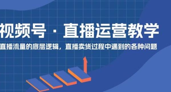 视频号 直播运营教学：直播流量的底层逻辑，直播卖货过程中遇到的各种问题