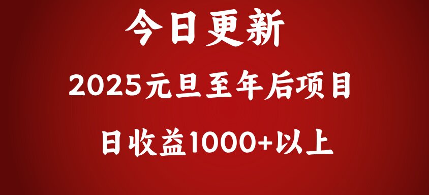 翻身项目，日收益1000+以上